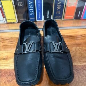 Louis Vuitton Black Leather Monte Carlo Driver shoe